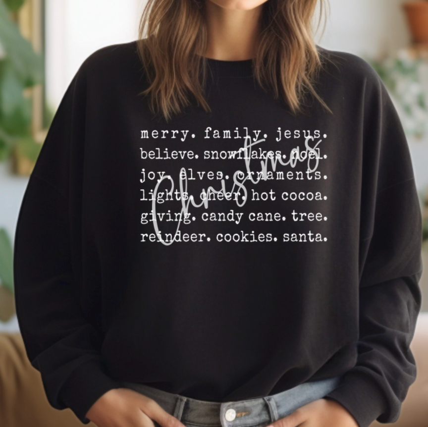 Christmas Words Crewneck Sweatshirt