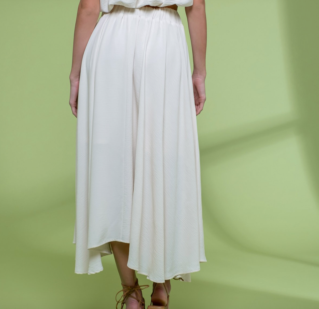 BOX PLEATED MIDI SKIRT