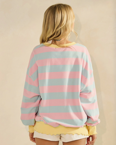 Striped Knit Long Sleeve Top