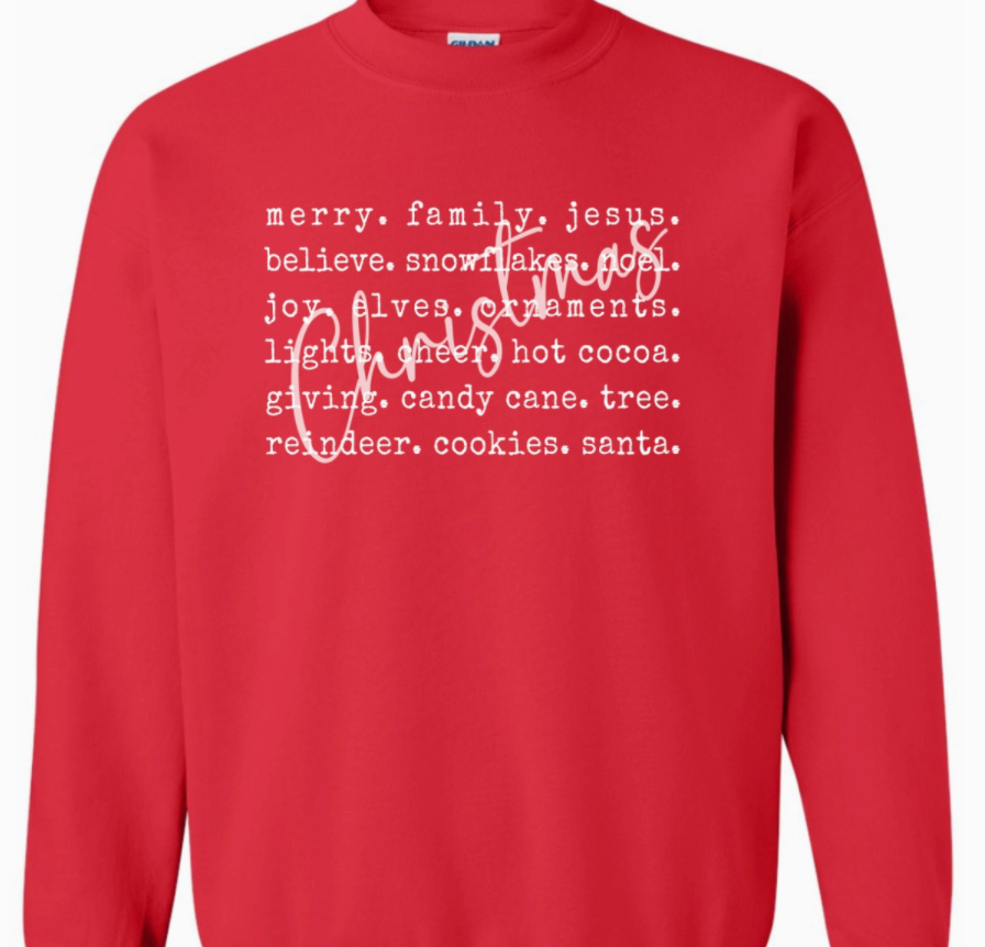 Christmas Words Crewneck Sweatshirt