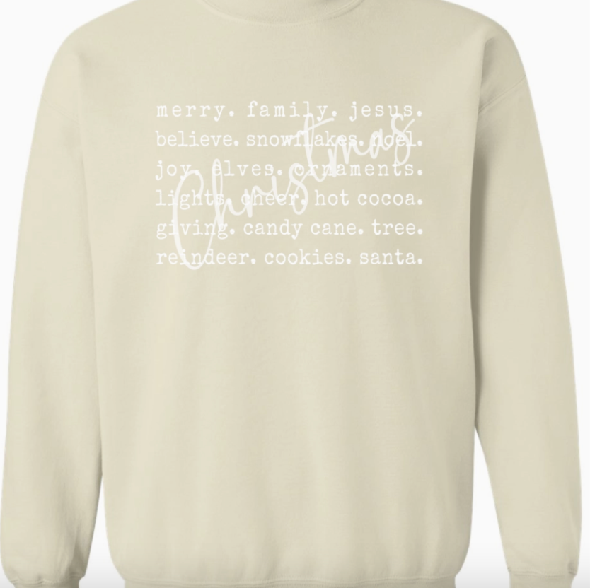 Christmas Words Crewneck Sweatshirt