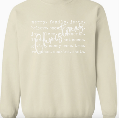 Christmas Words Crewneck Sweatshirt