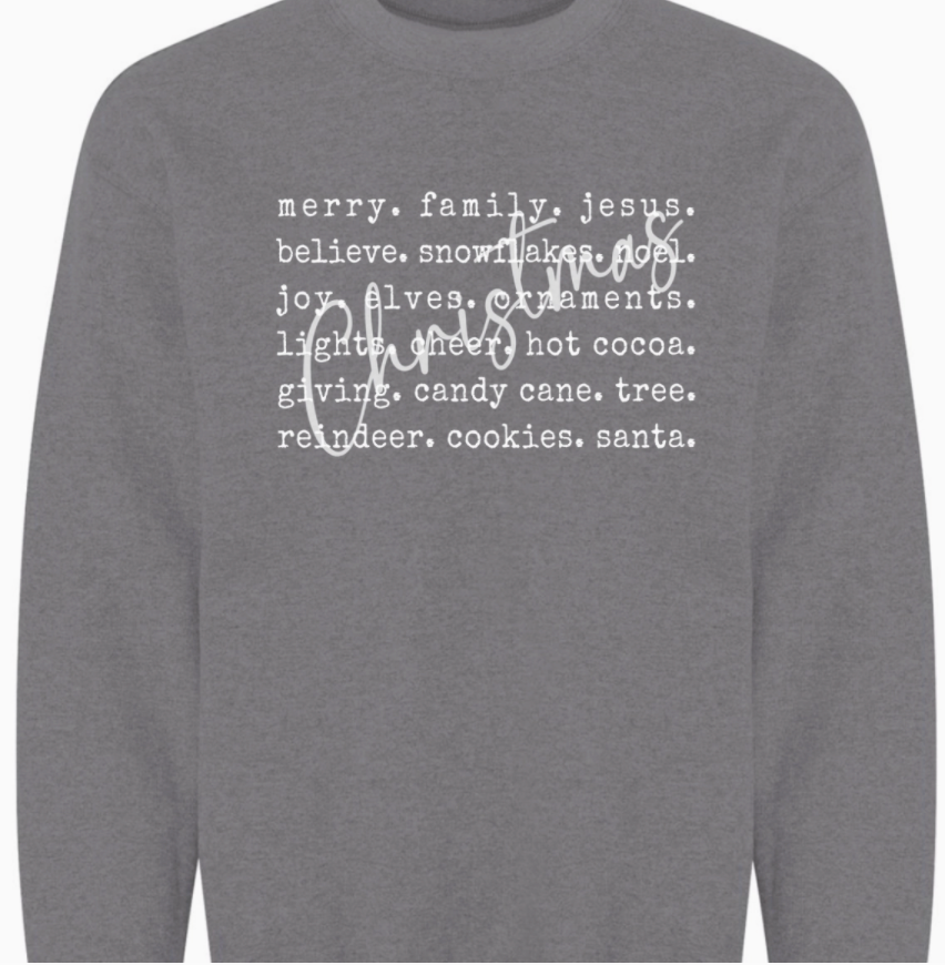 Christmas Words Crewneck Sweatshirt