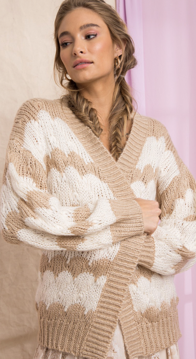 Bibi Boggle Stripe Sweater Cardigan