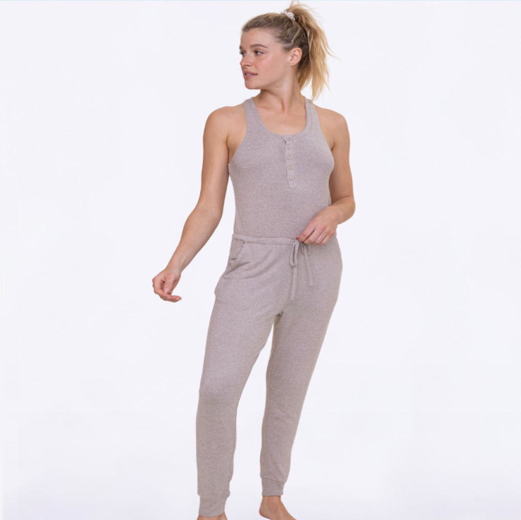 Mocha Brushed Lounge Jumpsuit